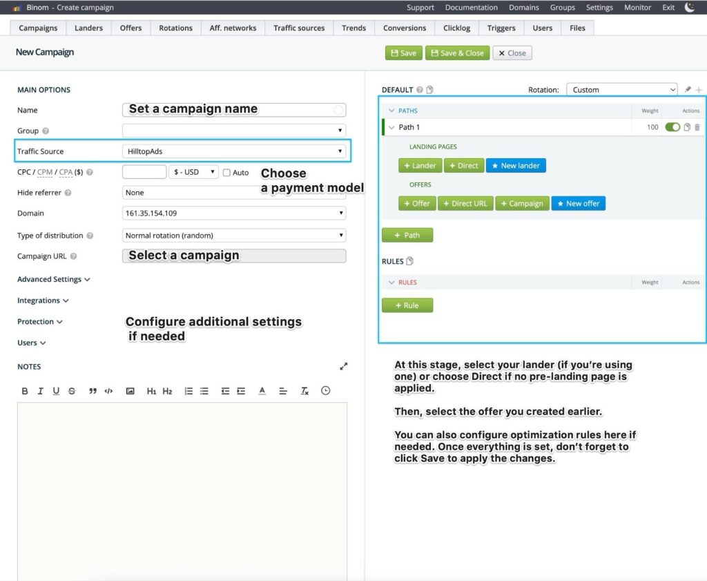 Binom + HilltopAds: Panduan Komprehensif untuk Pelacakan dan Pengoptimalan Kampanye