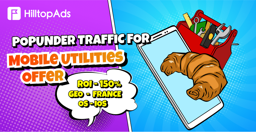 Alto ROI de 150% de HilltopAds Popunder Tráfego na oferta de serviços móveis
