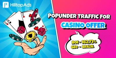 Esecuzione dell'offerta di casinò su HilltopAds: ROI 182.73%