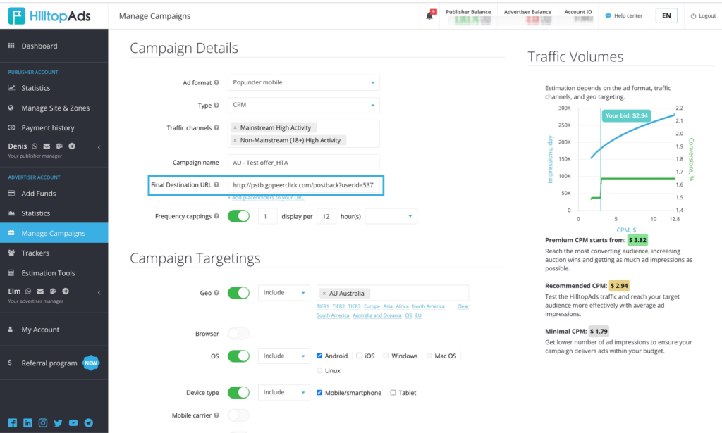 Guida al monitoraggio iGaming: come utilizzare PeerClick con HilltopAds per monitorare, ottimizzare e scalare le campagne